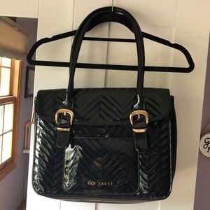 Ted Baker black faux leather purse & laptop sleeve